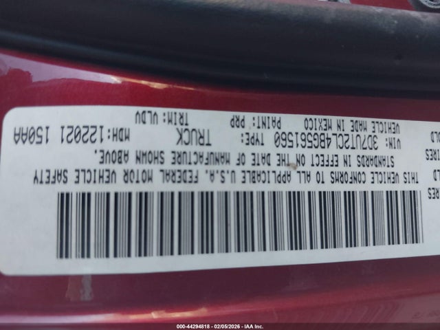 Aukcja sprzedaży 2011 Ram Ram 2500 Laramie, vin: 3D7UT2CL4BG561560, numer aukcji: 44294818
