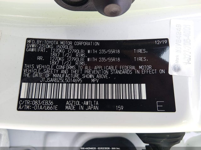 JTJSARBZ5L5014695 Lexus Nx 300 F Sport