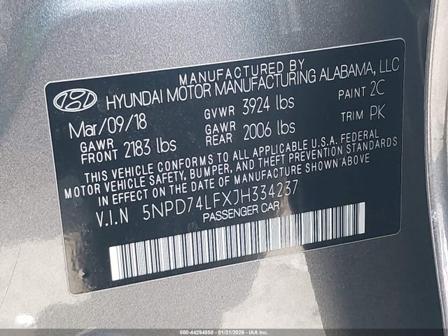 Hyundai ELANTRA SE 2018 5NPD74LFXJH334237 Image 9