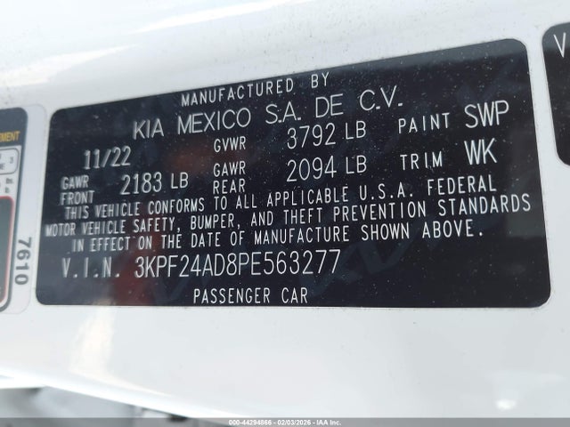KIA Forte Lxs 2023 3KPF24AD8PE563277 Image 9