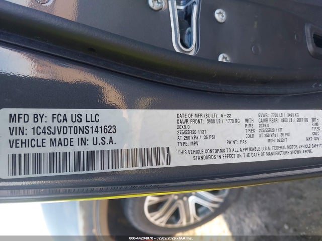 2022 JEEP WAGONEER 1C4SJVDT0NS141623 Photo 8