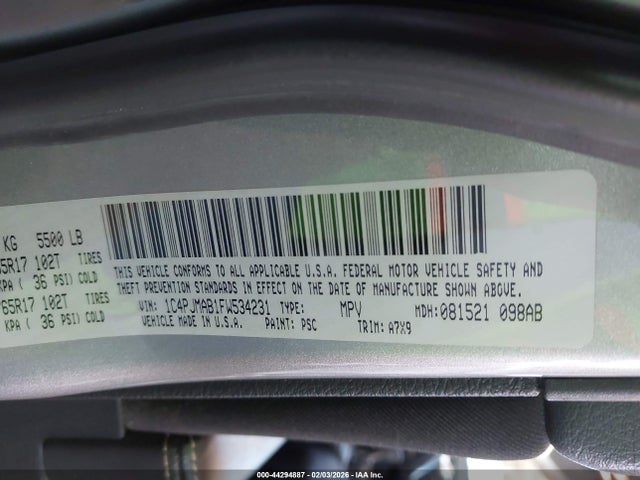 Jeep Cherokee Sport 2015 1C4PJMAB1FW534231 Image 9
