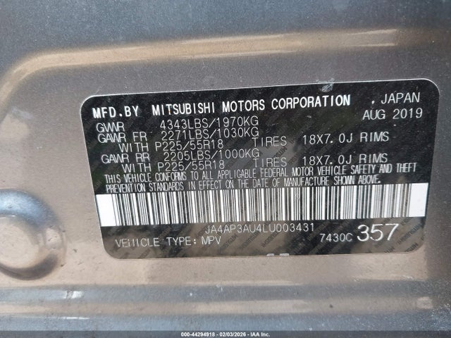 2020 MITSUBISHI OUTLANDER SPORT JA4AP3AU4LU003431 Photo 8