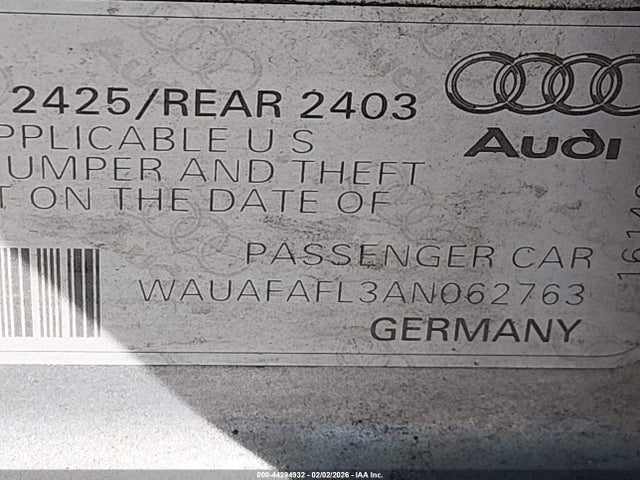 2010 AUDI A4 WAUAFAFL3AN062763 Photo 8