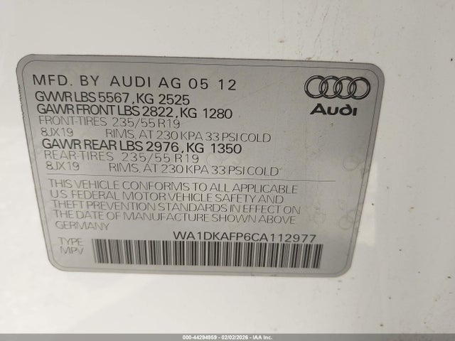 2012 AUDI Q5 WA1DKAFP6CA112977 Photo 8