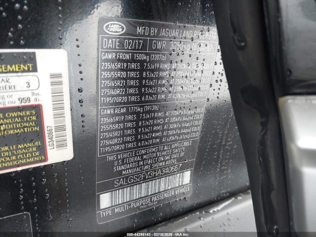 2017 LAND ROVER RANGE ROVER SALGS2FV3HA340667 Photo 8