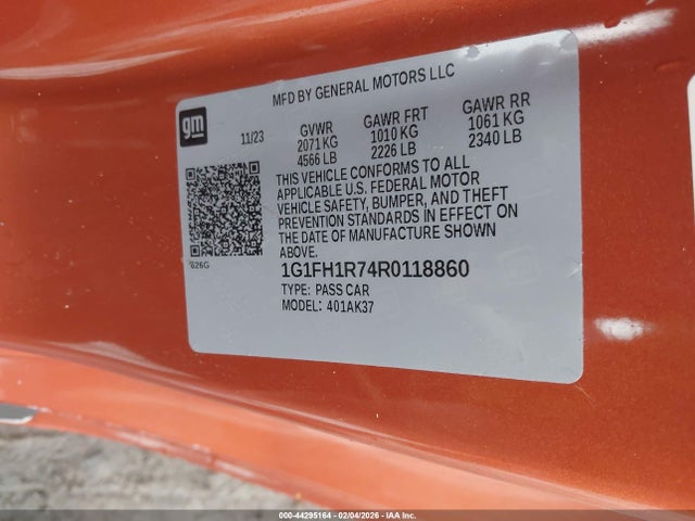 1G1FH1R74R0118860 Chevrolet Camaro Rwd 2ss