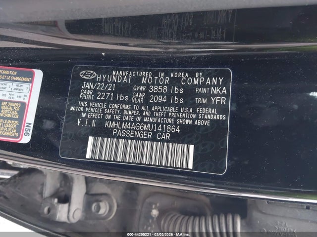 Hyundai ELANTRA SEL 2021 KMHLM4AG6MU141864 Image 9