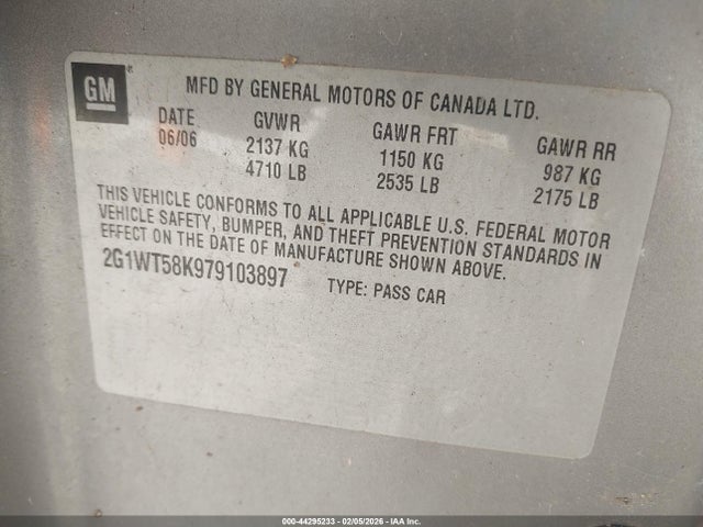 2007 CHEVROLET IMPALA 2G1WT58K979103897 Photo 8