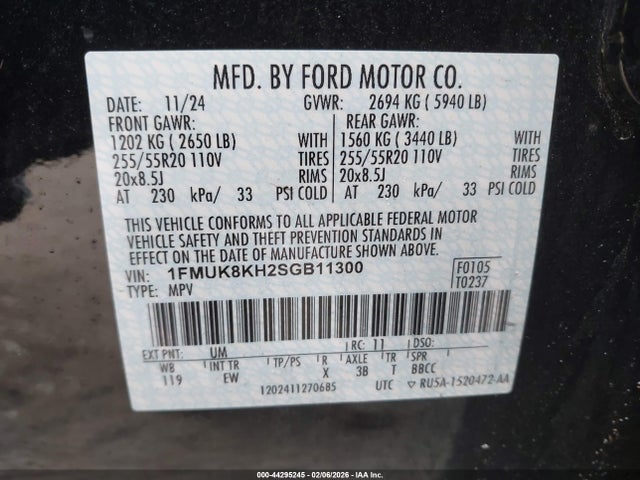 1FMUK8KH2SGB11300 Ford Explorer St-line