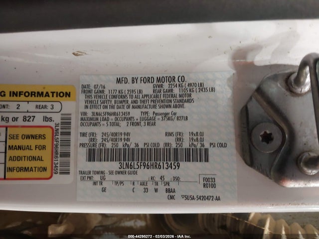 2017 LINCOLN MKZ 3LN6L5F96HR613459 Photo 8