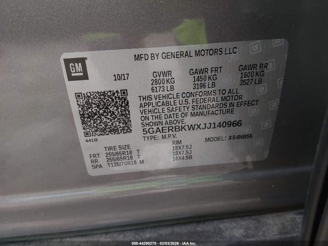 5GAERBKWXJJ140966 Buick Enclave Essence