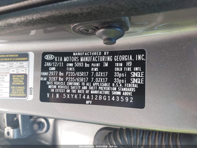 Продаж на аукціоні авто 2011 Kia Sorento Lx, vin: 5XYKT4A12BG143592, номер лоту: 44295284