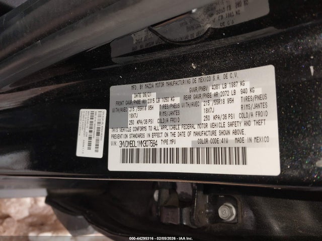 Aukcja sprzedaży 2021 Mazda Cx-30 Premium, vin: 3MVDMBDL1MM307684, numer aukcji: 44295316