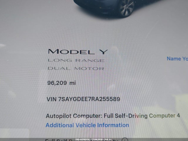 7SAYGDEE7RA255589 Tesla Model Y Long Range Dual Motor All-wheel Drive