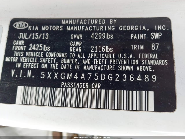2013 KIA OPTIMA 5XXGM4A75DG236489 Photo 8