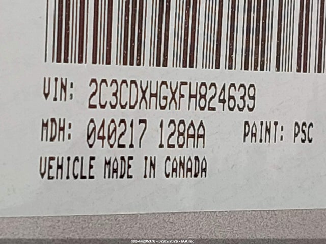 2C3CDXHGXFH824639 Dodge Charger Sxt