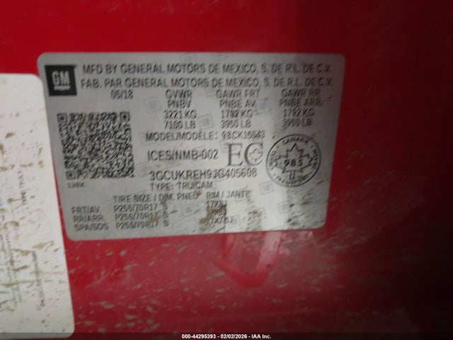 3GCUKREH9JG405608 Chevrolet Silverado 1500 1lt