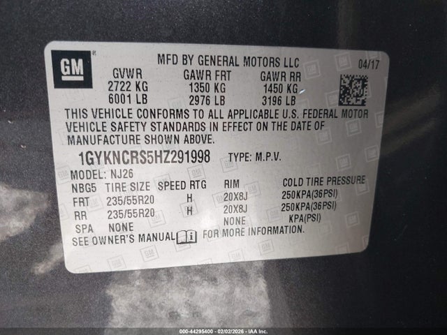 2017 CADILLAC XT5 1GYKNCRS5HZ291998 Photo 8