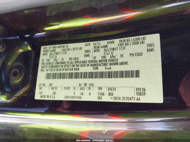 2015 FORD F-150 1FTEX1E81FKF05189 Photo 8