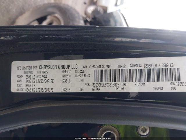 44295472 :رقم المزاد ، 3C63DRGL9CG313822 vin ، 2012 Ram 3500 St مزاد بيع