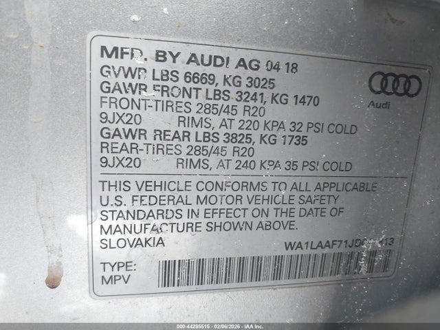 2018 AUDI Q7 WA1LAAF71JD041813 Photo 8