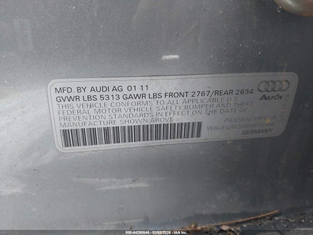 2011 AUDI A6 WAUFGAFB6BN055558 Photo 8