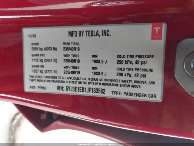 2018 TESLA MODEL 3 5YJ3E1EB1JF133562 Photo 8
