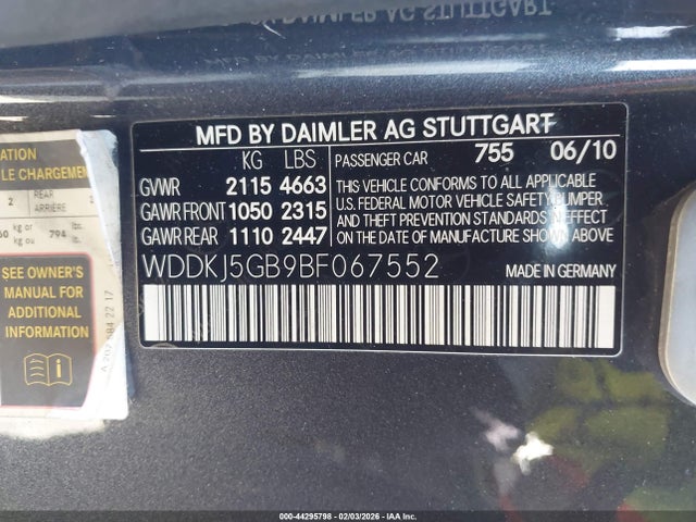 Продажа на аукционе авто 2011 Mercedes-benz E 350, vin: WDDKJ5GB9BF067552, номер лота: 44295798
