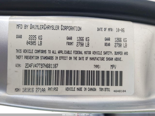 Продажа на аукционе авто 2007 Dodge Magnum, vin: 2D4FV47T97H681187, номер лота: 44295821