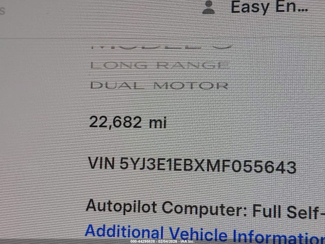 Tesla Model 3 Long Range Dual Motor All-wheel Drive 2021 5YJ3E1EBXMF055643 Image 14