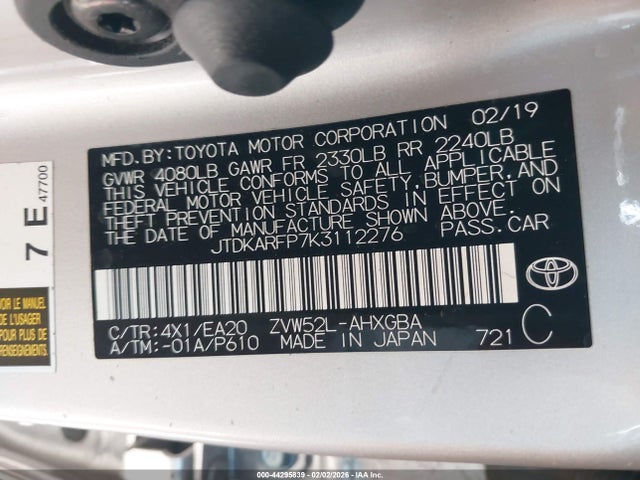 2019 TOYOTA PRIUS PRIME JTDKARFP7K3112276 Photo 8