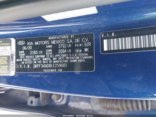 2020 KIA FORTE 3KPF34AD8LE259681 Photo 8