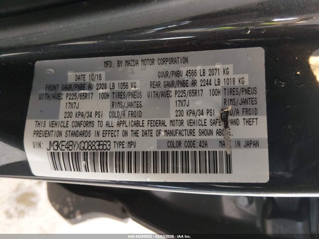 JM3KE4BYXG0883563 Mazda CX-5 SPORT