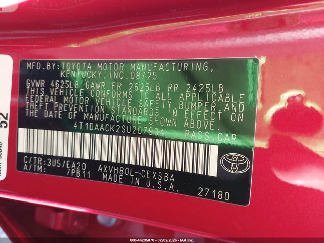 Toyota CAMRY SE 2025 4T1DAACK2SU207904 Image 9