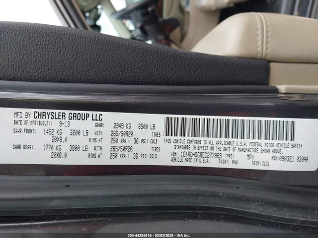 Aukcja sprzedaży 2014 Dodge Durango Limited, vin: 1C4RDHDG8EC277969, numer aukcji: 44295916