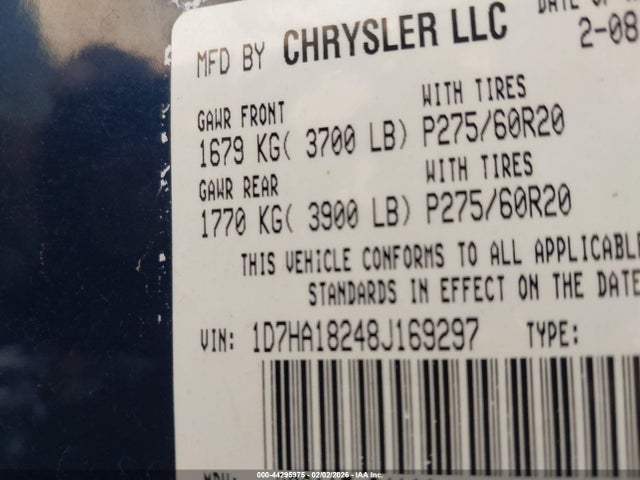 2008 DODGE RAM 1500 1D7HA18248J169297 Photo 8