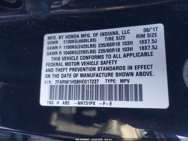 Honda CR-V EX 2017 7FARW1H58HE017237 Image 9