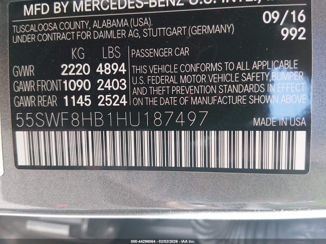 2017 MERCEDES-BENZ AMG C 63 55SWF8HB1HU187497 Photo 8