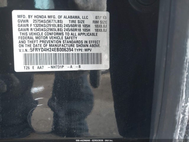 Aukcja sprzedaży 2014 Acura Mdx, vin: 5FRYD4H24EB006394, numer aukcji: 44296068