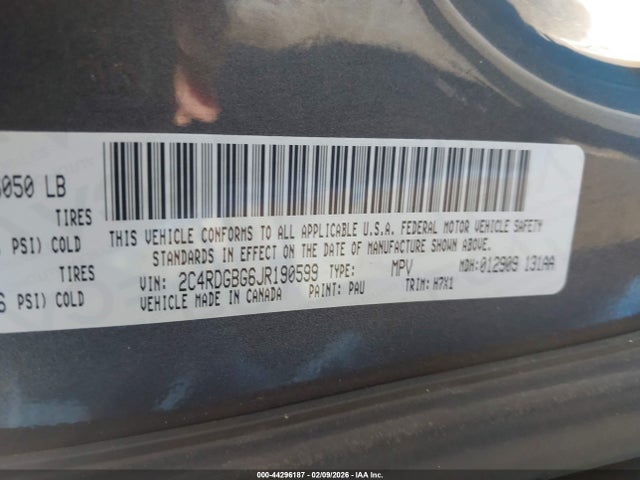 2C4RDGBG6JR190599 Dodge Grand Caravan Se