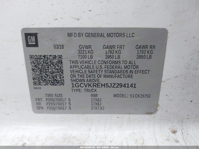 1GCVKREH5JZ294141 Chevrolet Silverado 1500 1lt