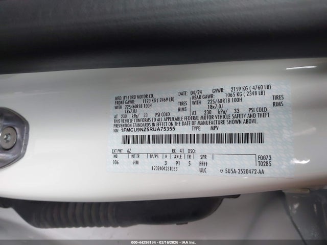 Ford Escape St-line Select 2024 1FMCU9NZ5RUA75355 Image 9