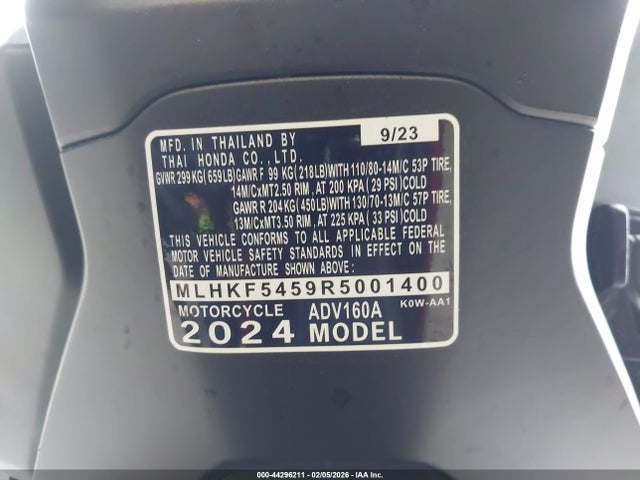 2024 HONDA ADV160 MLHKF5459R5001400 Photo 9