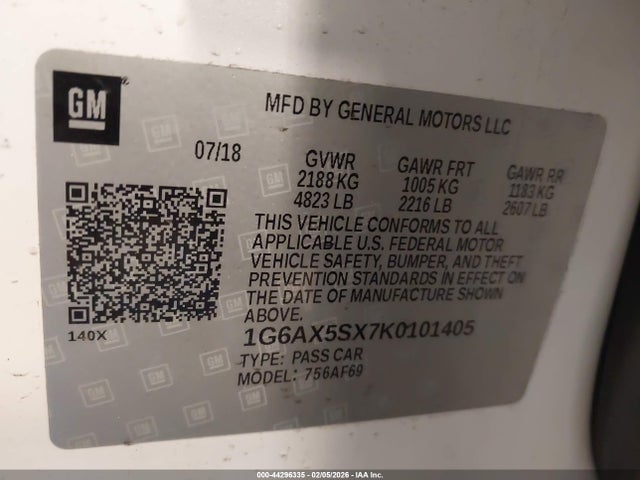 Продаж на аукціоні авто 2019 Cadillac Cts Luxury, vin: 1G6AX5SX7K0101405, номер лоту: 44296335