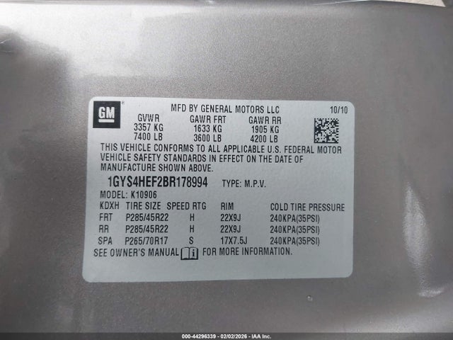 2011 CADILLAC ESCALADE ESV 1GYS4HEF2BR178994 Photo 8