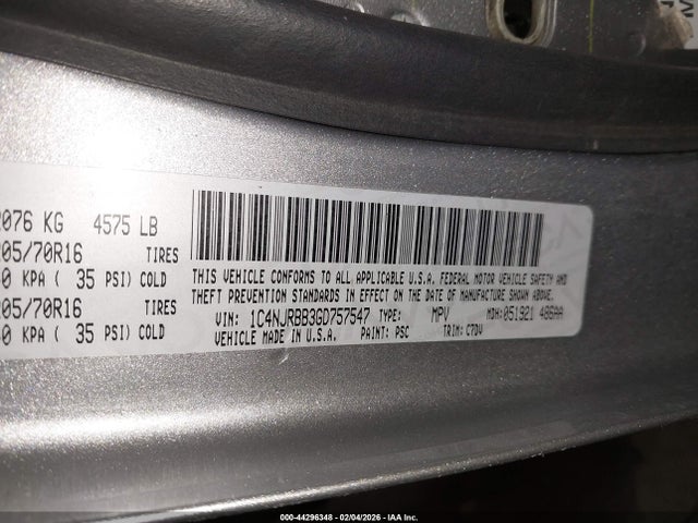 1C4NJRBB3GD757547 Jeep Patriot Sport