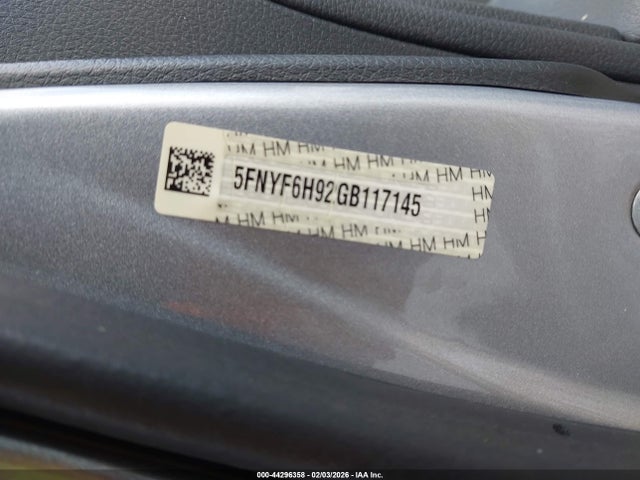 5FNYF6H92GB117145 Honda Pilot Touring