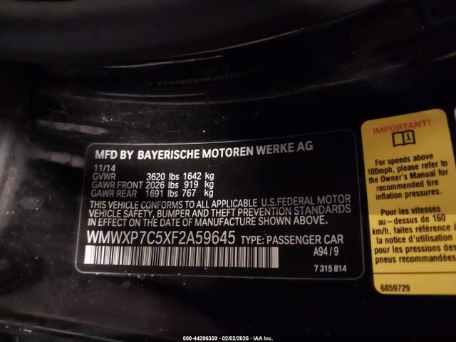 2015 MINI HARDTOP WMWXP7C5XF2A59645 Photo 8