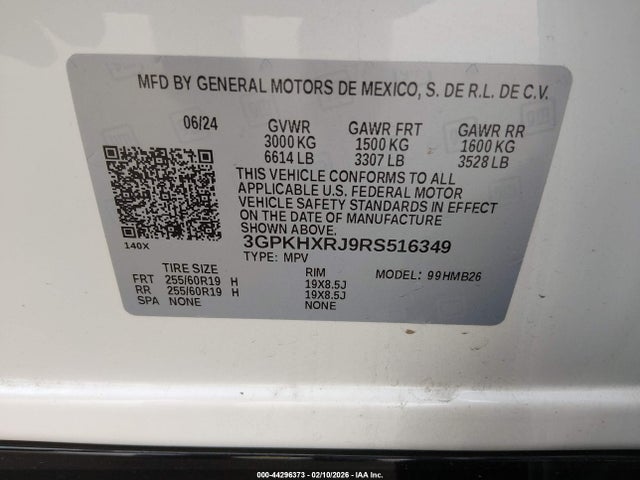 3GPKHXRJ9RS516349 Honda Prologue Touring